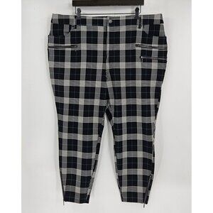 TORRID Pants 24 Pixie Plus Black Blue White Plaid High-Rise Pull On Legging New